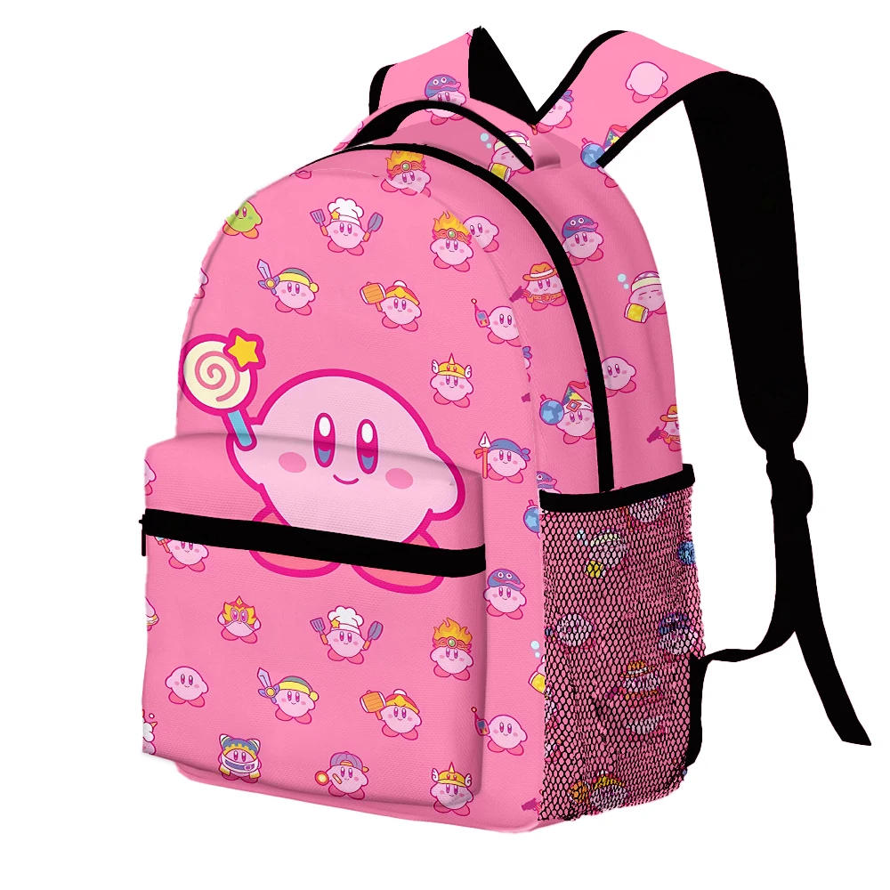 Kirby Anime Backpack Cute Full Printing Schoolbag Cartoon Waterproof Fashion Casual Bag Student Supplies Knapsack Gift for Girls