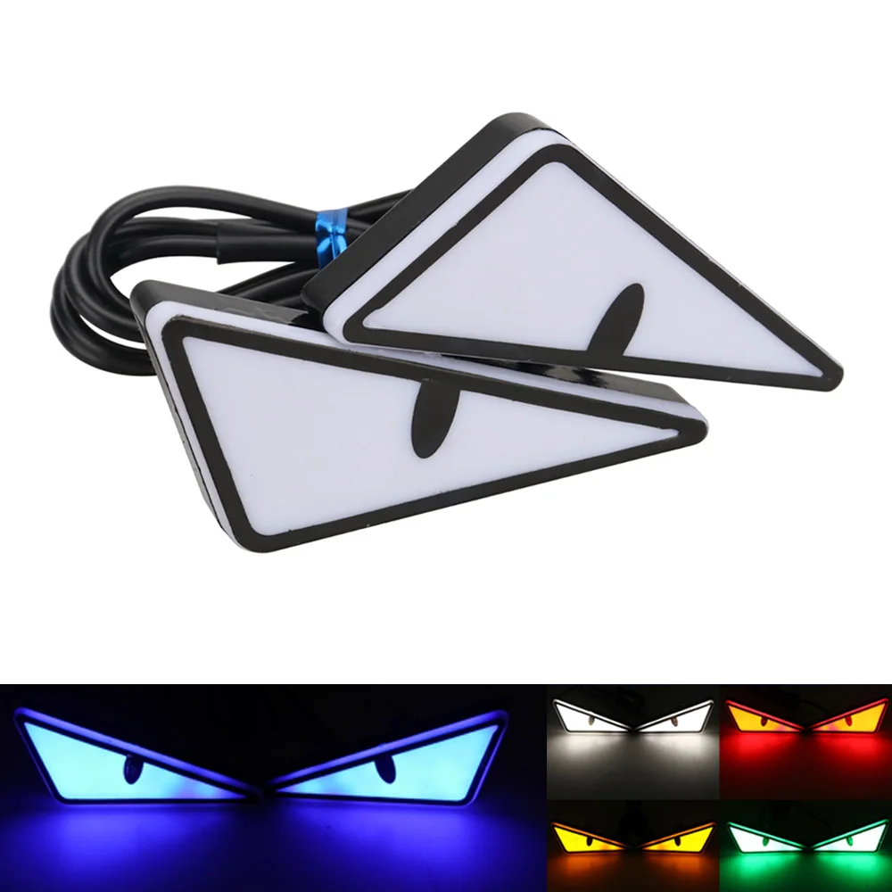 Universal Car LED Devil Eyes Light Demon Eyes Headlight Motorcycle Mini Turn Signal Flasher Tail Lamp Auto Decoration Lights