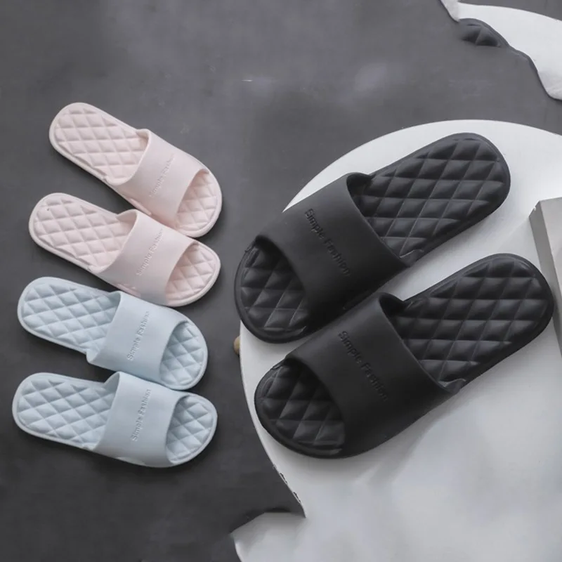 Anti-Odor Plastic Bath Slippers EVAQ Elastic Home Indoor Slippers Summer Hotel Anti-Slip Shower Bathroom Home Comfort Shoes