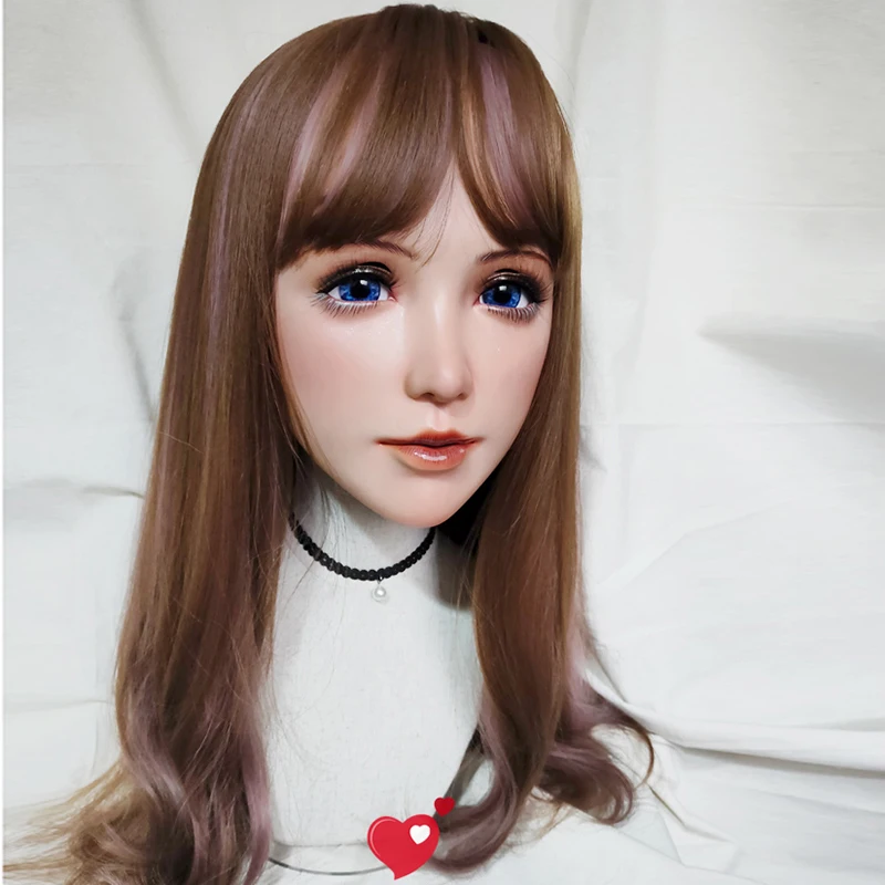 (Shu-01) femme douce fille résine demi-tête Kigurumi BJD yeux Crossdress Cosplay japonais Anime rôle Lolita masque maquillage semblable à la peau