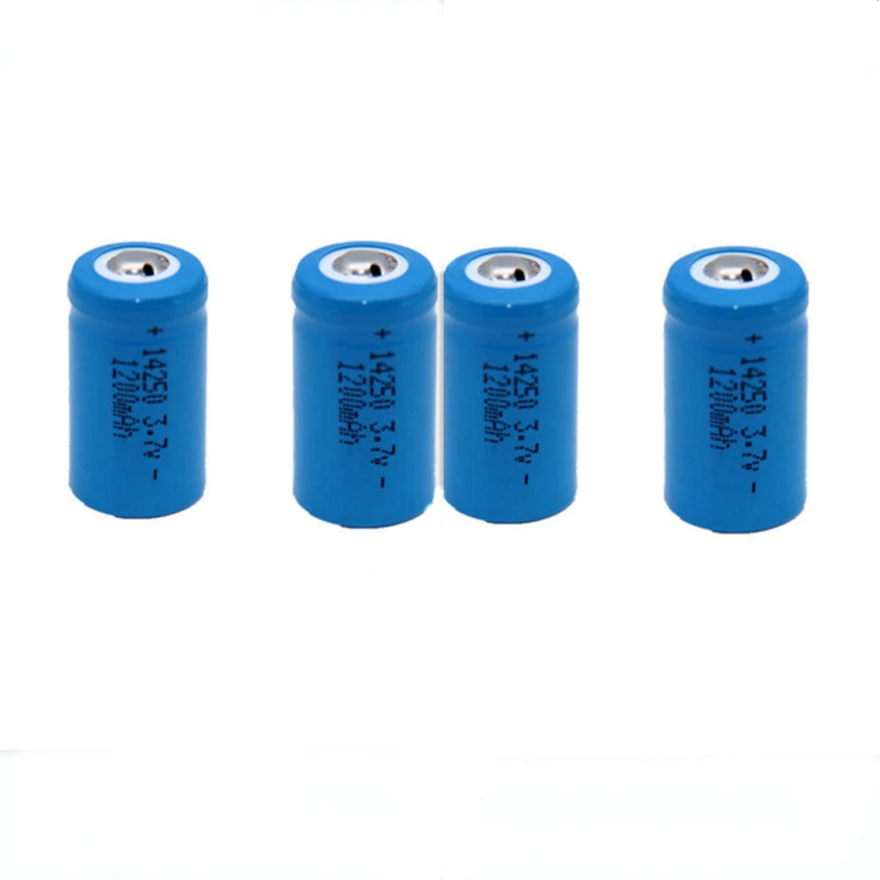 4pcs/lot New 14250 1/2AA 1200mAh Rechargeable Lithium Battery 3.7V Laser Sight Lithium Ion Rechargeable Battery