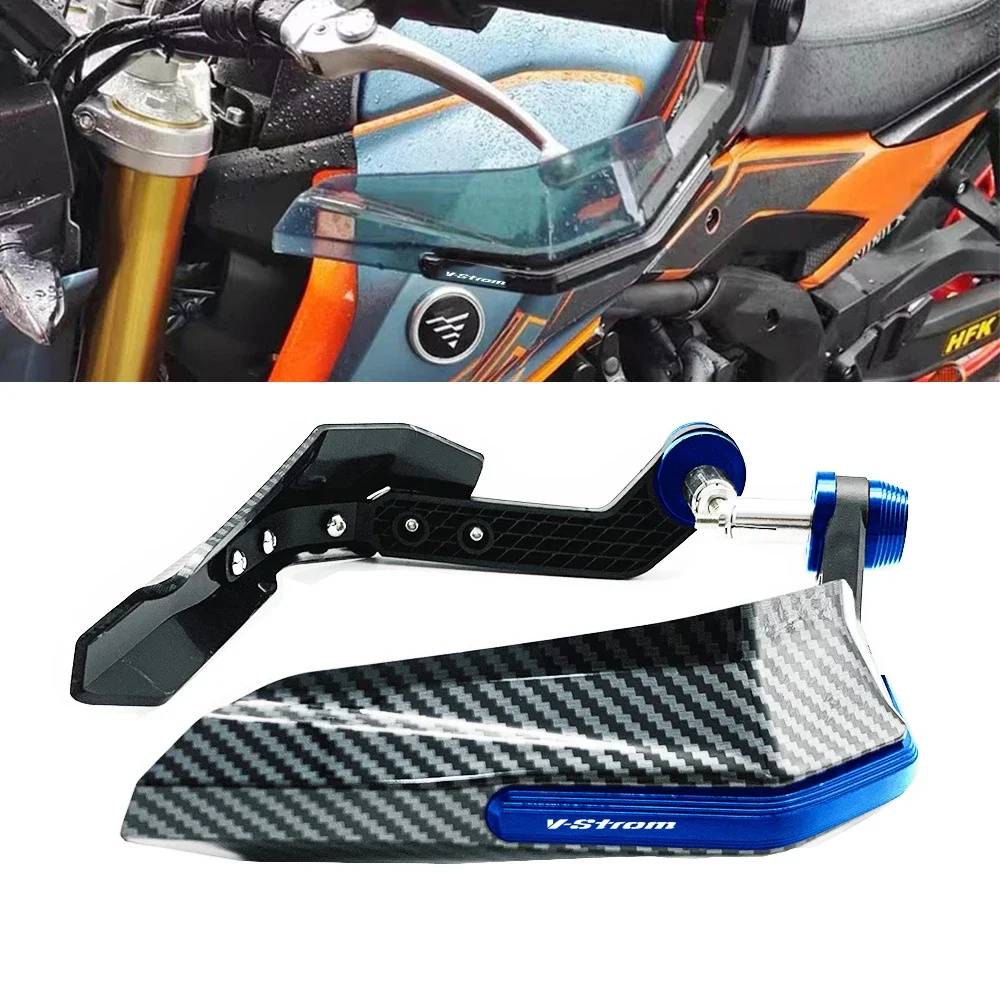 For Suzuki V-Strom 650/1000/1050 XT DL650/1000 Carbon fiber pattern Handle bar Grips End Brake Clutch Lever Protection Windproof