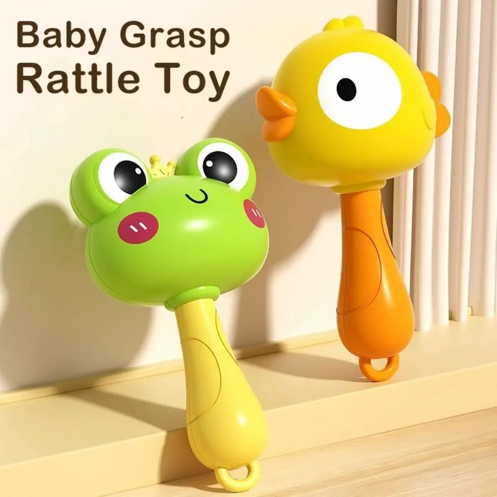 

New Plastic Baby Rattle Toys with Crisp Sound Cartoon Handbell Toys Bright Appearance Newborn Rattle Sensory Grasp Toy