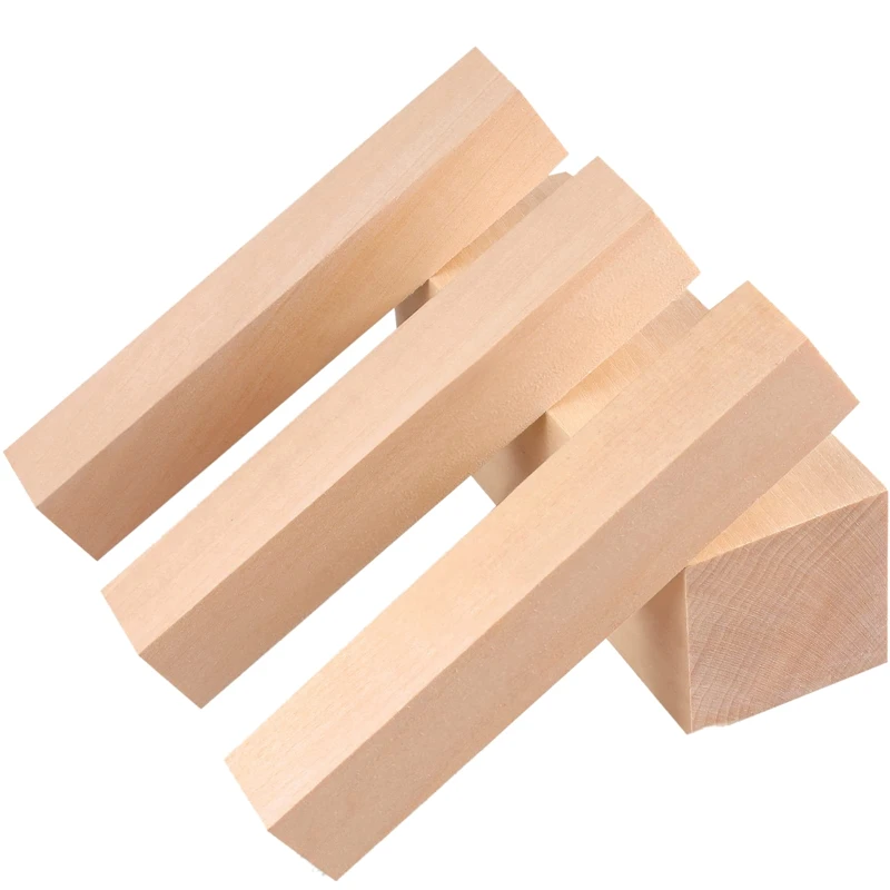 ABSF 6Inch Basswood Carving Blocks, 4Pcs Whittling Blocks Basswood For Craft, Basswood Carving Wood For Beginner To Expert