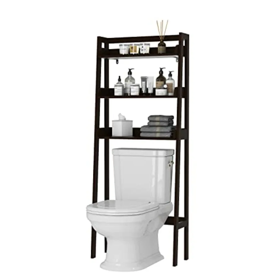 

Over The Toilet Storage, 3-Tier Bathroom Shelves Over Toilet, Behind Toilet Bathroom Organizer Espresso