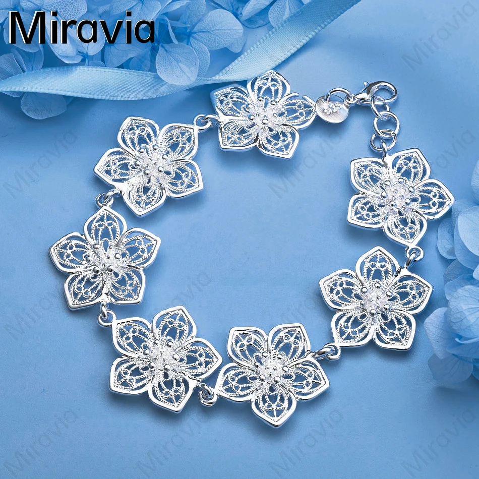 

Miravia 925 Sterling Silver Cherry Blossom Bracelet Fashion Elegant Women Party Jewelry
