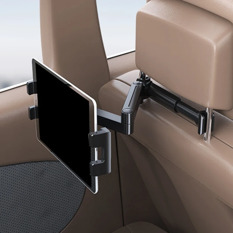 HX6A Adjustable Telescopic Car Rear Pillow Phone Holder Tablet Car Stand Rear Headrest Mounting Bracket for Phone Tablet