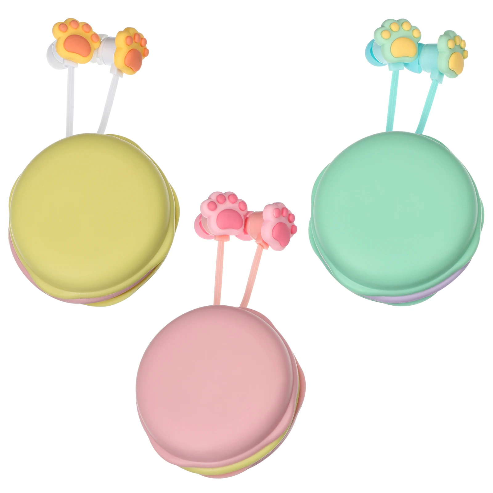 

3 pcs Cat Paw Winder for Wired Earbuds Headphones Phone Earphones Mixed Colors Noise Reduction Comfortable Fit Stereo Sound