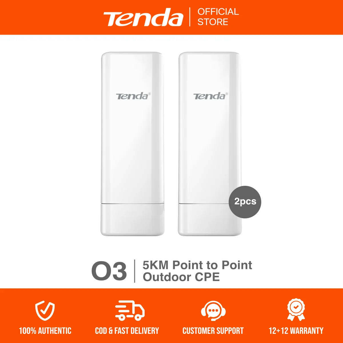 Imagem -02 - Tenda o3 v2 5km Cpe Externo P2p de Longa Distância Ip64 à Prova Dágua Antena 12dbi Proteção contra Raios 6kva Wisp ap ap