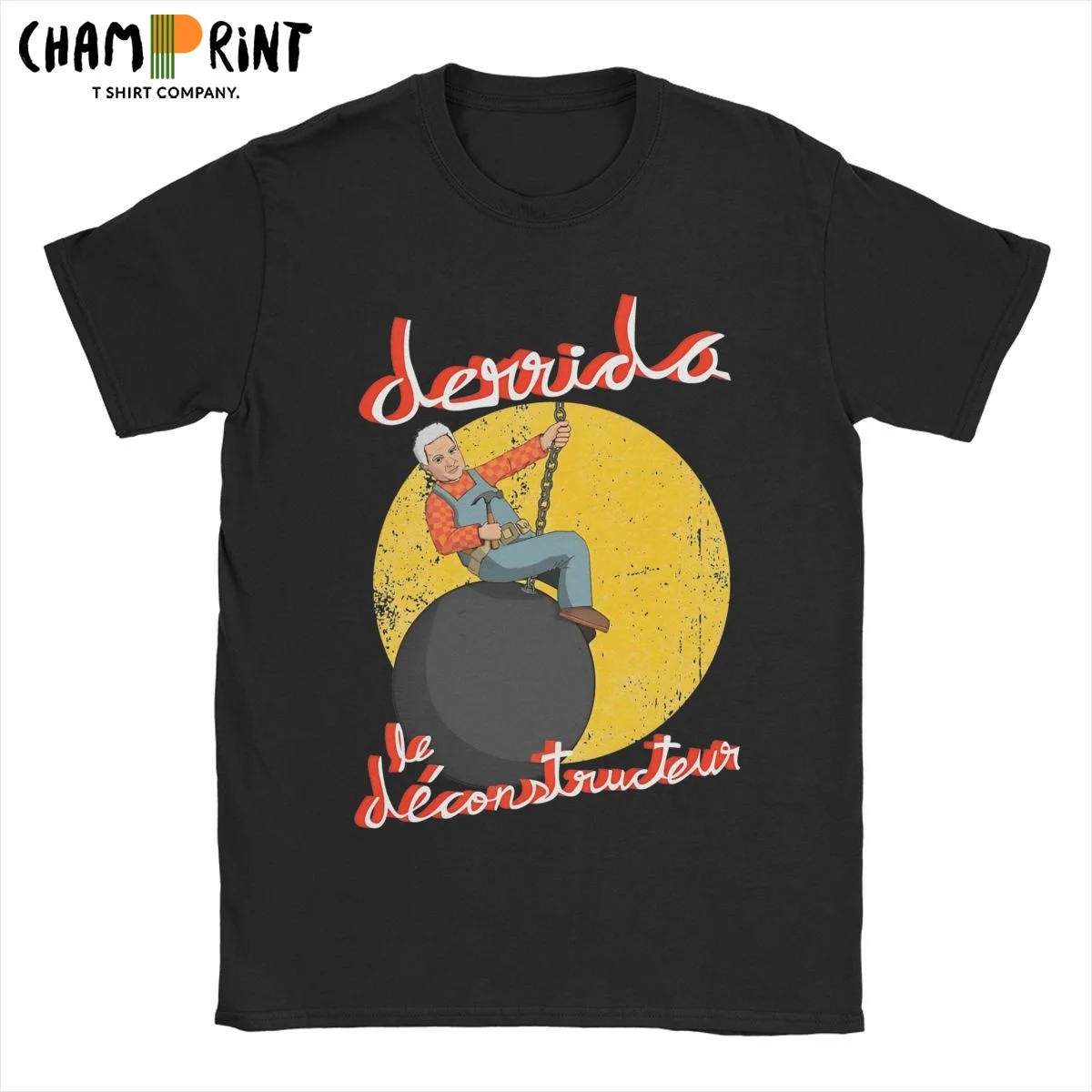 Men Derrida Le Deconstructeur Bob The Builder Funny Cartoon Engineer T Shirts Pure Cotton Clothing Tee Shirt Plus Size T-Shirts