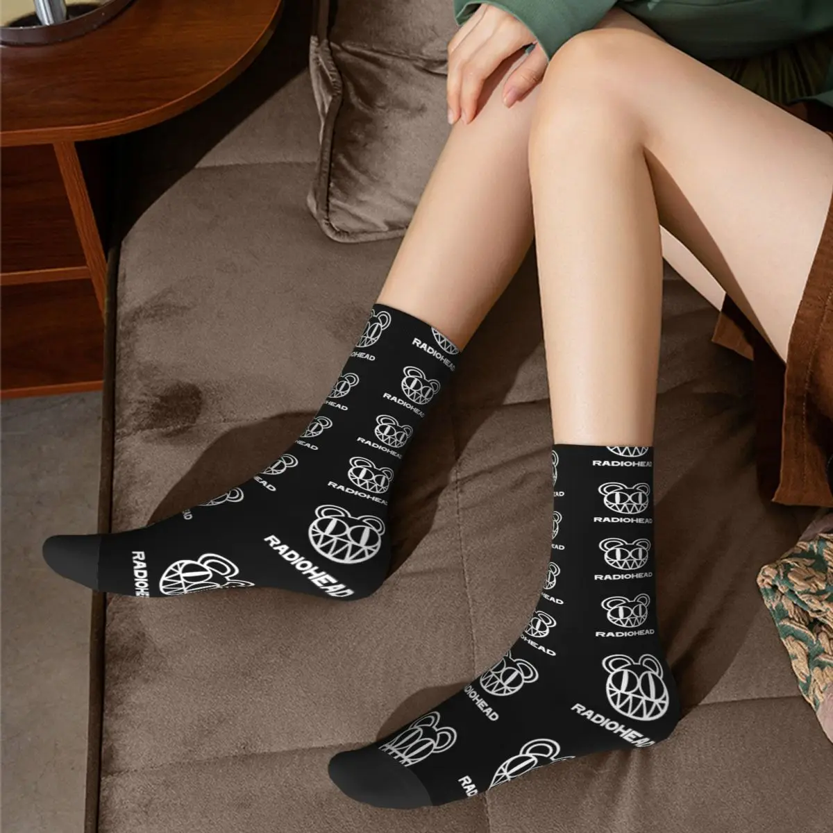 Winter Warm Hip-hop Men\'s Women\'s Radiohead Socks Non-slip Middle Tube Socks