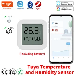 Tuya Thermometer Hygrometer Zigbee Temperature Humidity Sensor Mini LCD Digital Display Bluetooth-Compatible For Smart Home