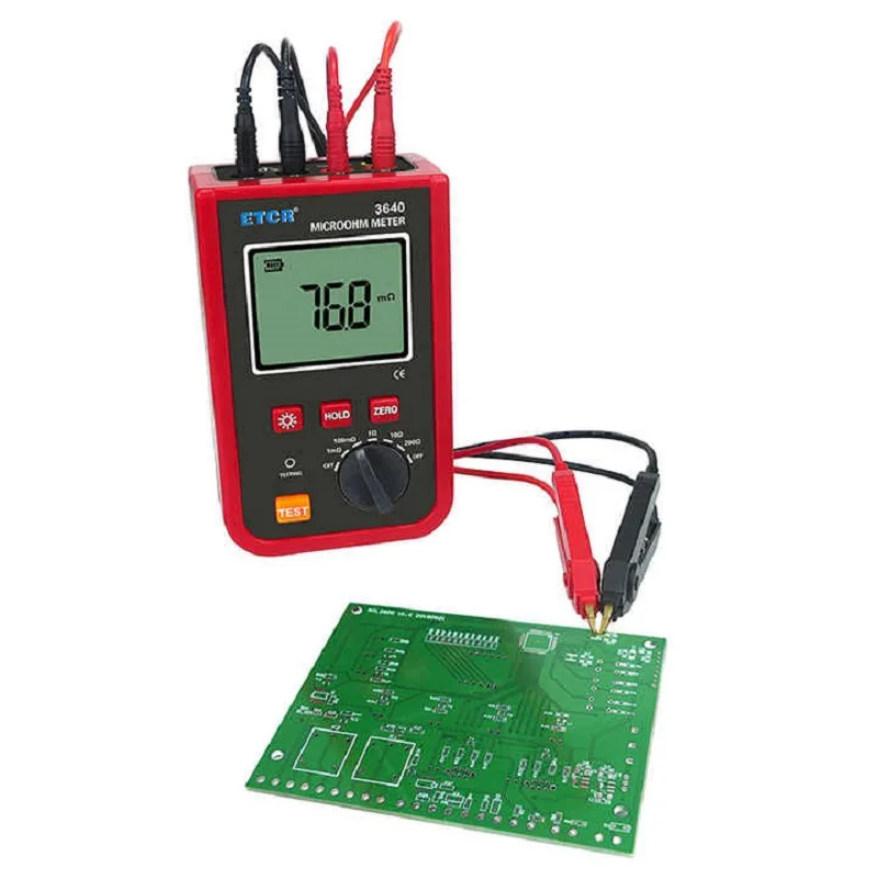 ETCR3640 Microhmmeter 1uΩ-200Ω Clamp Grounding Resistance Tester For Transformers Windings Micro Ohmmeter Ground Grid Pole