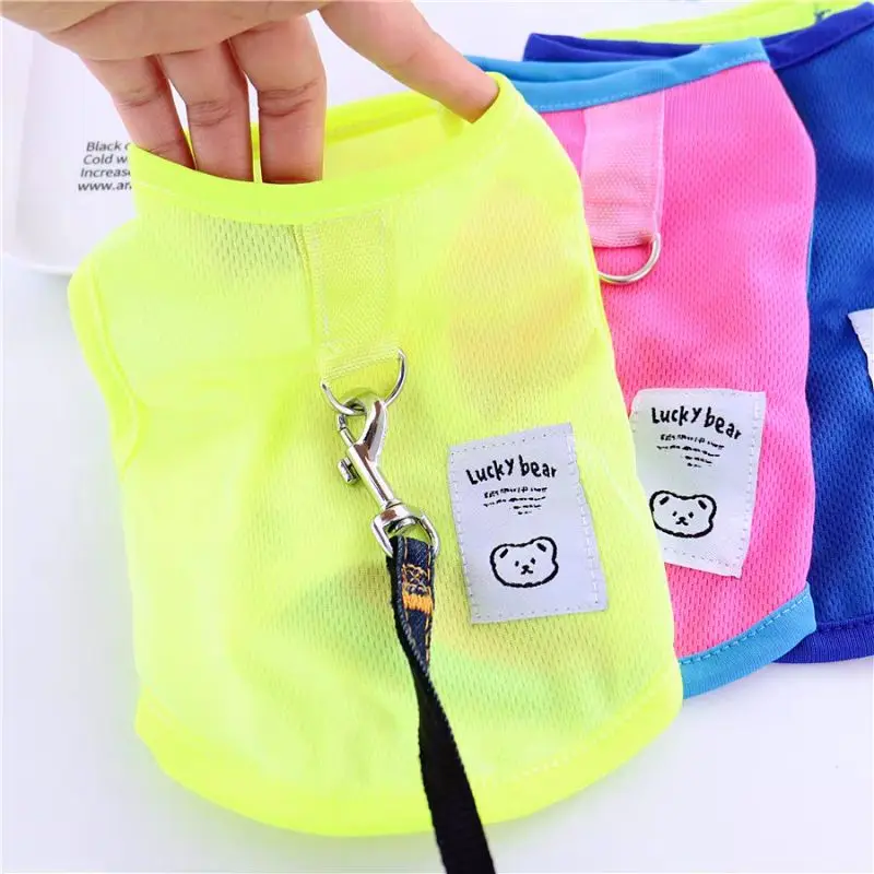 Puppy Summer Breathable Dog Vest Pet Clothes For Small Medium Dogs Cat Vest T-shirt Teddy Thin Shirts Outdoor Pet Dog Clothing