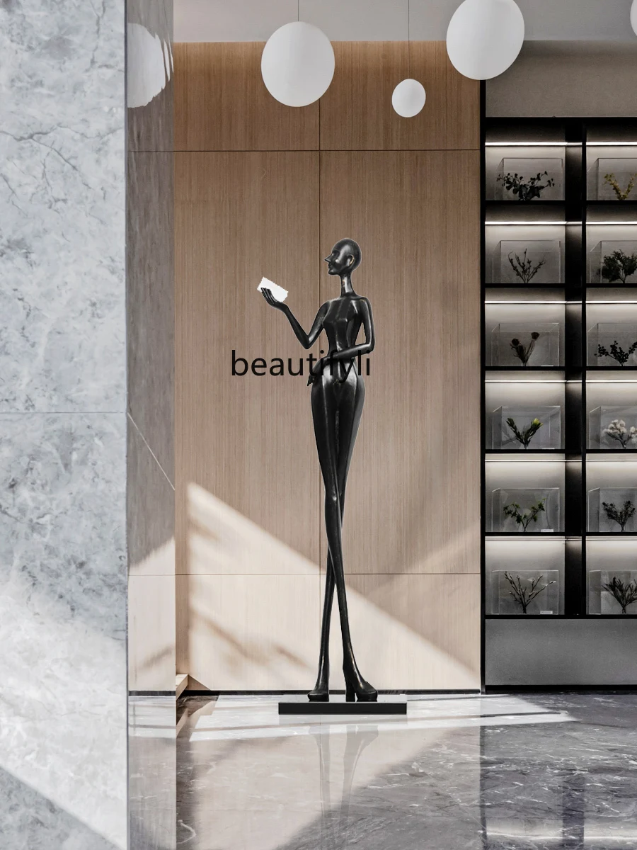 

S7486 ss Abstract Large Floor Portrait Sculpture Decoration Big Decorations Model Room Reading Figure Sculpture Artwork