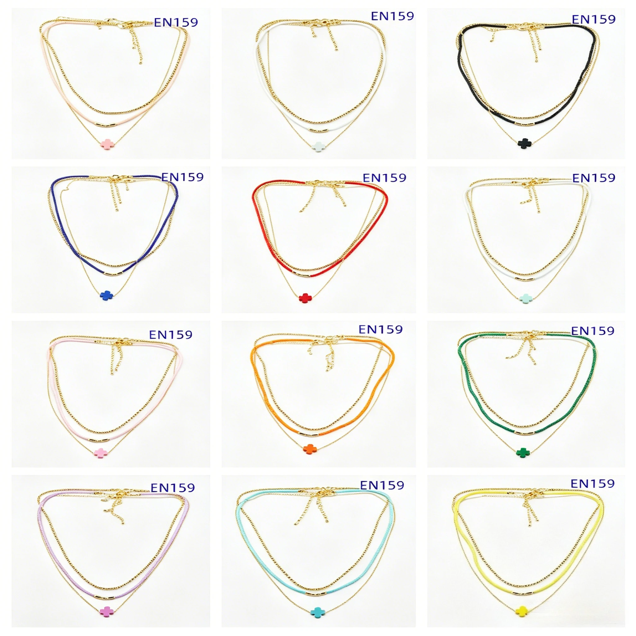 

VKVVA Layered Cross Pendant Necklace, Minimalist Dainty Everyday Colorful Seed Bead Chain,Jewelry Gift for Her Daily Wear