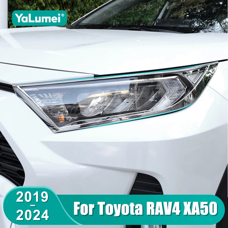 

Накладка на переднюю фару для Toyota RAV4 XA50 2019-2024, гибридная версия RAV 4, аксессуары для рамки фары