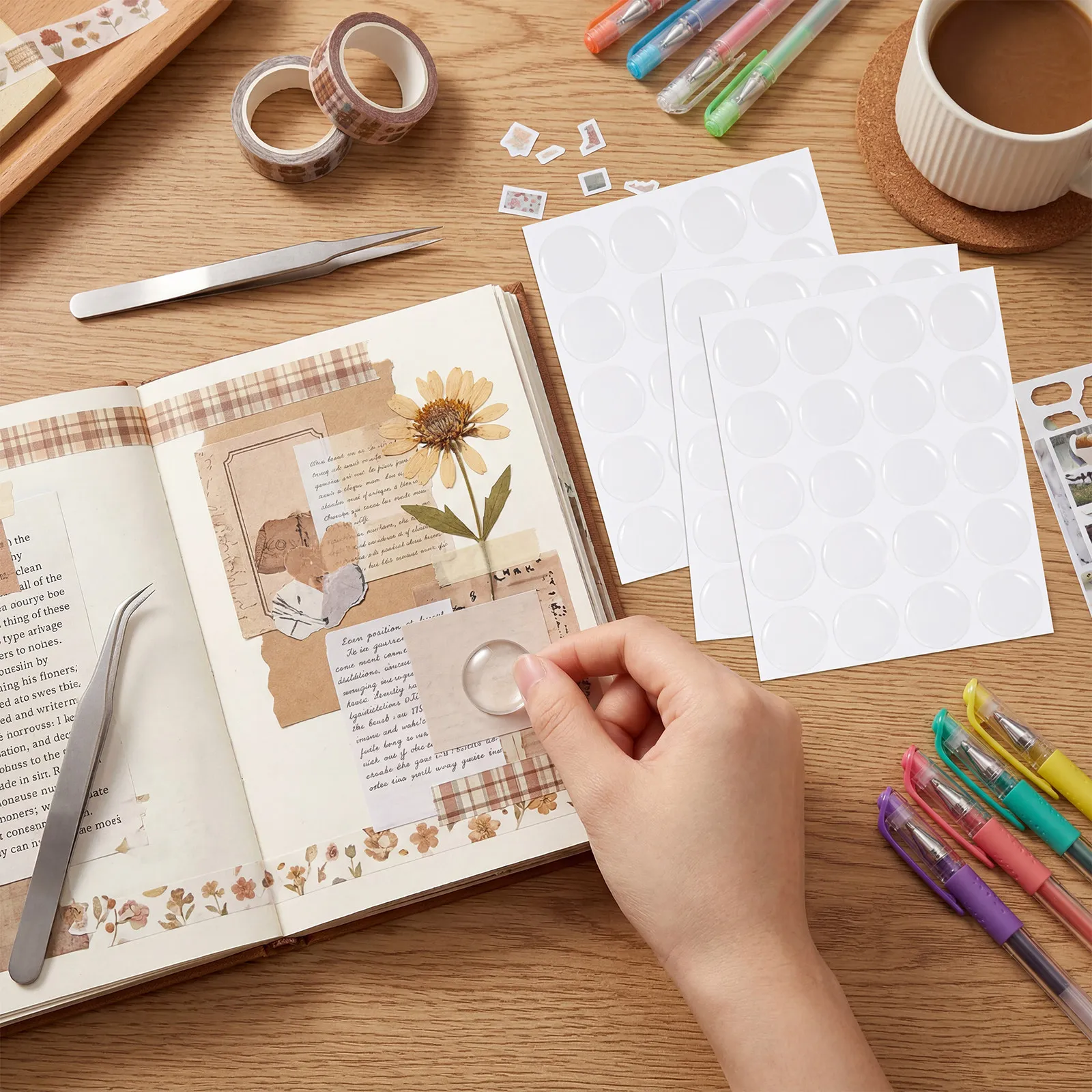 

60Pcs Time Gemstone Stickers 25Mm Round Transparent Resin Patches for Jewelry Craft Making Decorative Scrapbooking Supplies