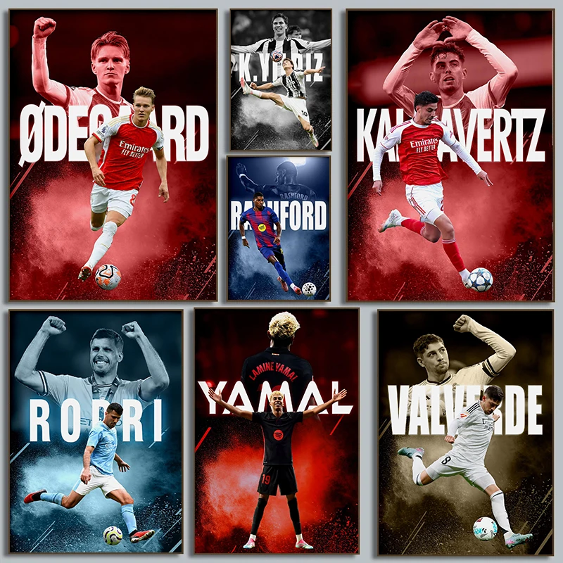 World Famous Football Player Football Legend Sport Poster Canvas Painting Print Nordic Wall Art Pictures Home Boy Bedroom Decor