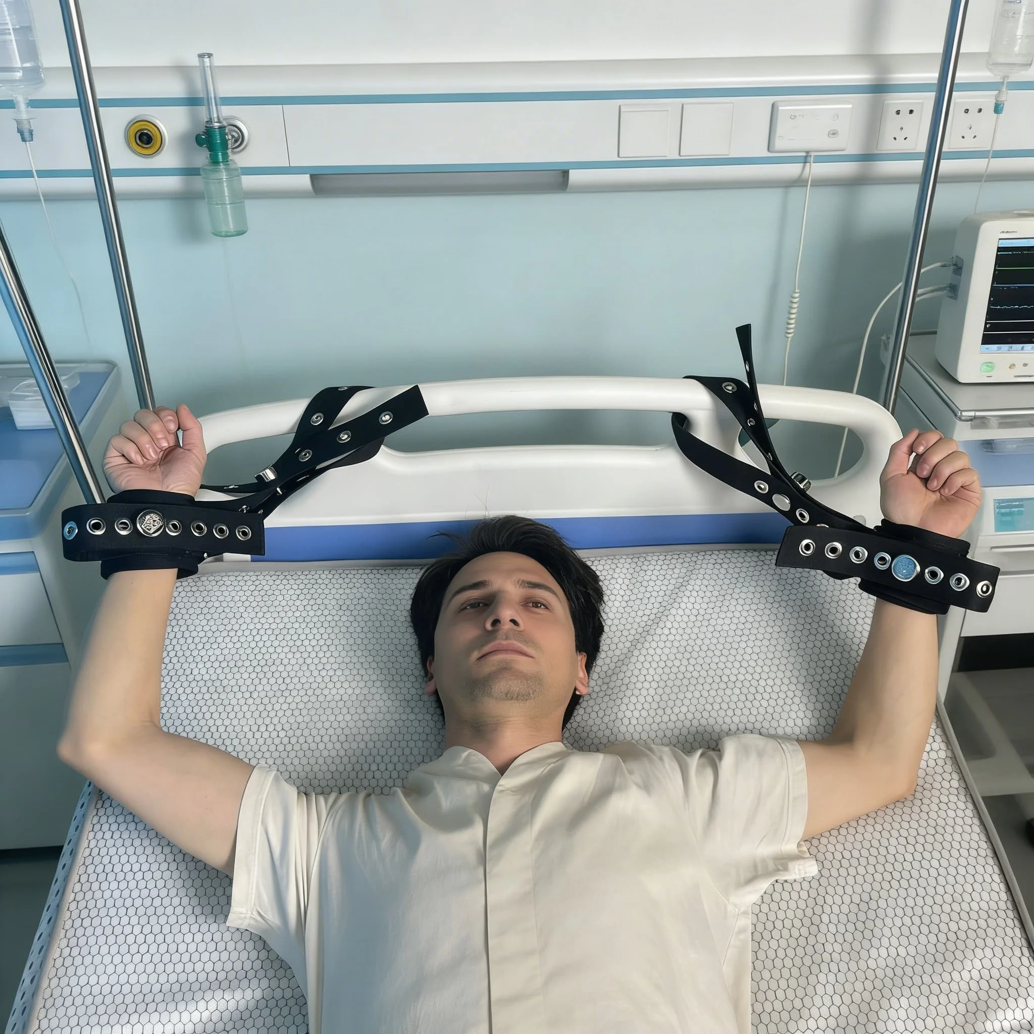 Medical Wrist Restraint Belt with Magnetic Lock, Safety Limb Holder for Elderly Dementia Patient, Hospital Bed Restraint