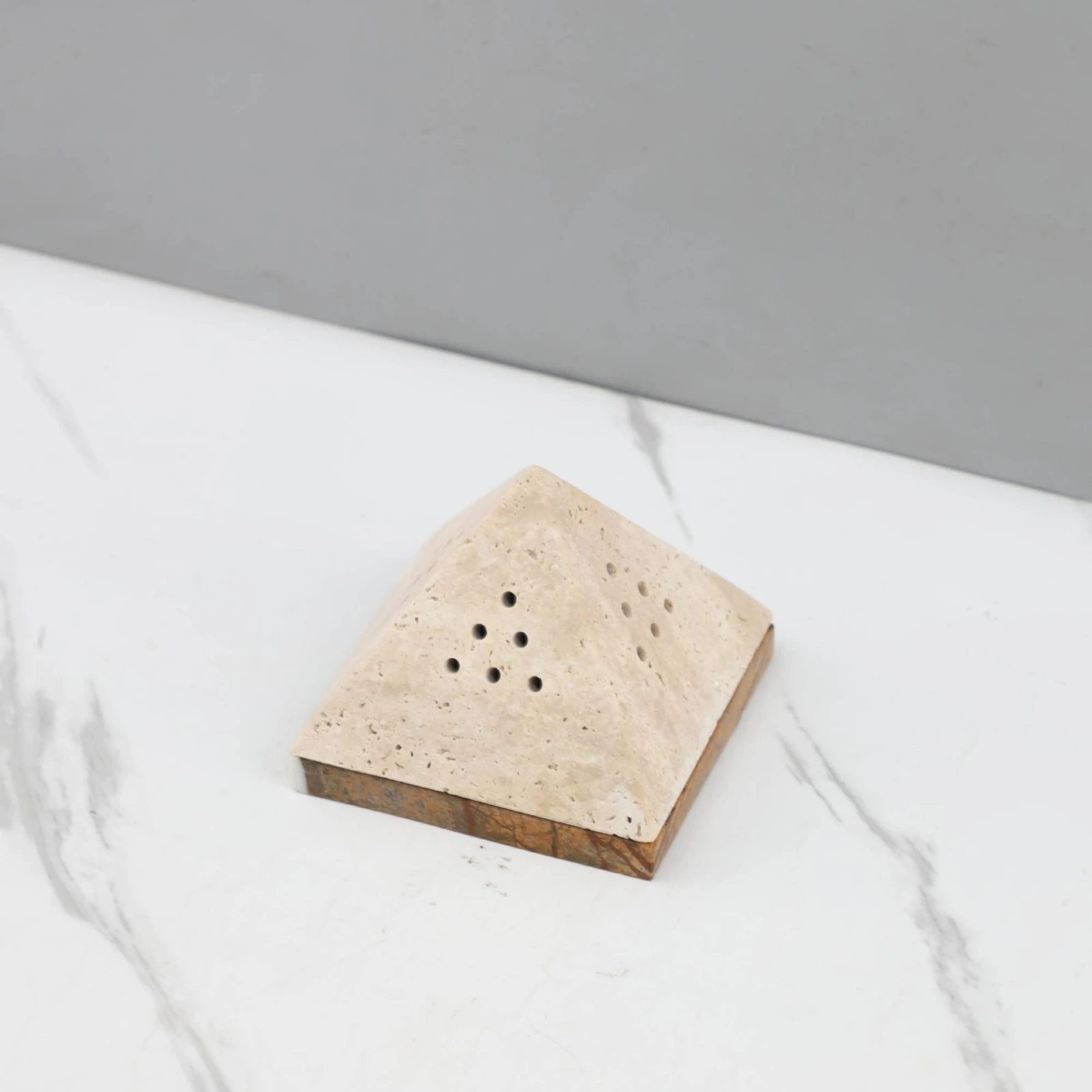 Pyramid Incense Burner Long-Lasting Incense Holder with Base Censer Minimalist Ornament Elegant for Hotel Lobby, Entryway