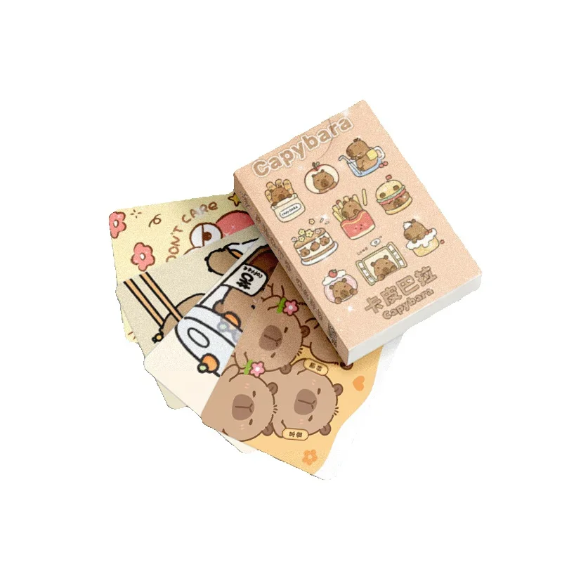 50 Pcs/Set Creative Cartoon Capybara Laser Lomo Card Cute Animal HD Photocard Gift Collection Cards