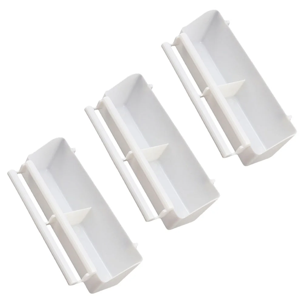 3 Pcs Camera Birds Feeder Parrot Cage Food Dispenser Water Supply Feeding Bowl White Container