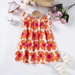 Clearance Price Girl Dress Cute Flying Sleeve Floral Princess Dress Hot Selling Cheap Direct Wholesale Children's Clothing