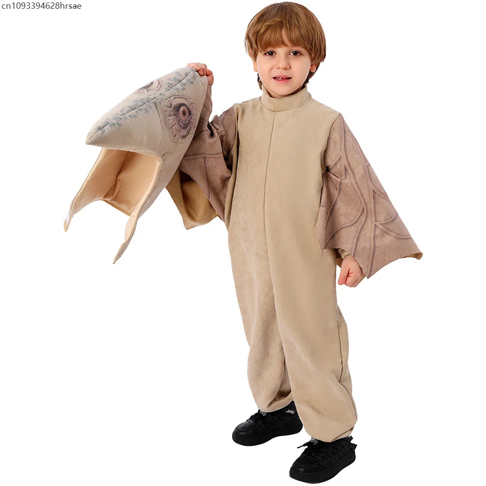 Детский костюм птеродактиля, желтые наряды для мальчиков, летающий динозавр, реалистичный костюм птеродактиля на Хэллоуин, костюм птеродактиля для детей