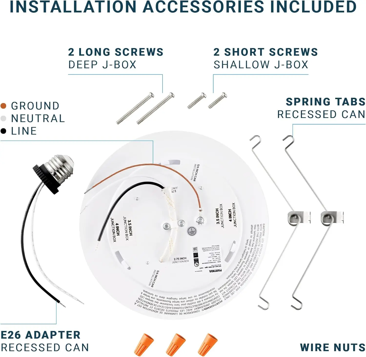 Parmida-Plafonniers encastrés à LED, Dimmable Disk Light, Surface encastrée, 15W, Liste Ul, Rénovation, Massage, 5/6 ", Paquet de 24