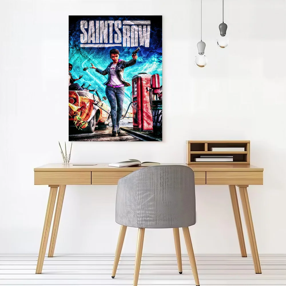 Saints Row Game Cover Art Printed Canvas Poster Custom Pictures Wall Art Canvas Painting for Living Room Decorations Wand Deko