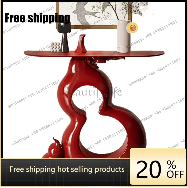 PJ entrance table art foyer against the wall Chinese end view table solid wood high-end