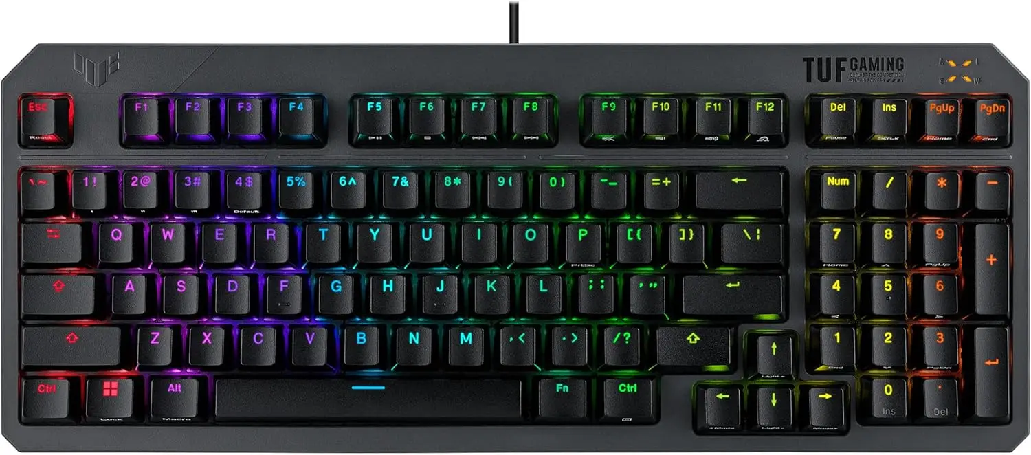 Compact 97-Key Gaming Keyboard with Optical-Mechanical Switches, IP57 Waterproofing, and RGB Lighting for PC/Mac
