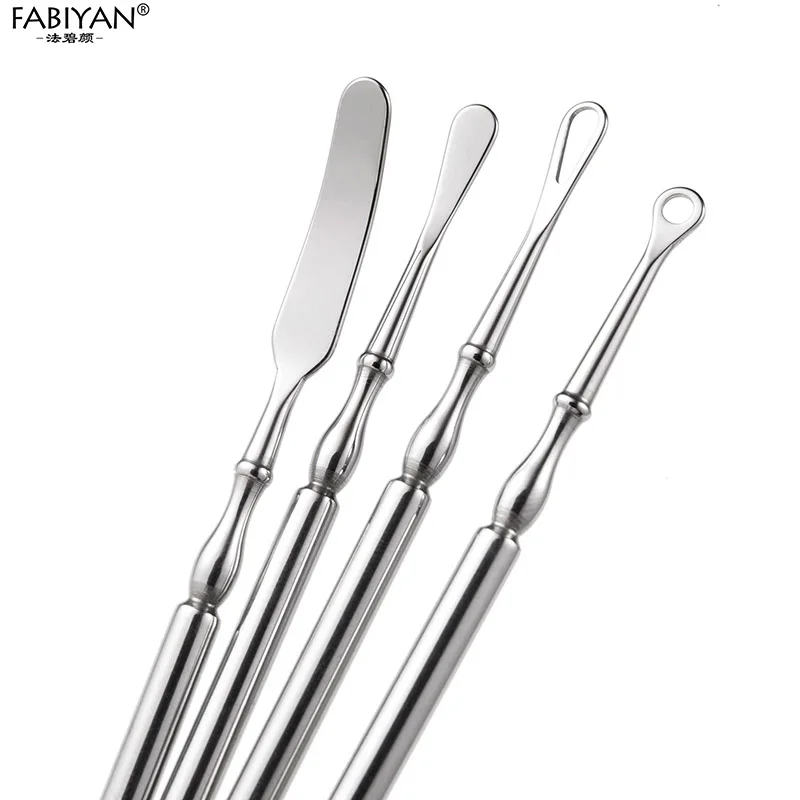 ダブルヘッドステンレス鋼ブラックヘッドリムーバーシャ​​ベルスキンケア女の子にきびにきび除去ツール鼻フェイシャルケアツール