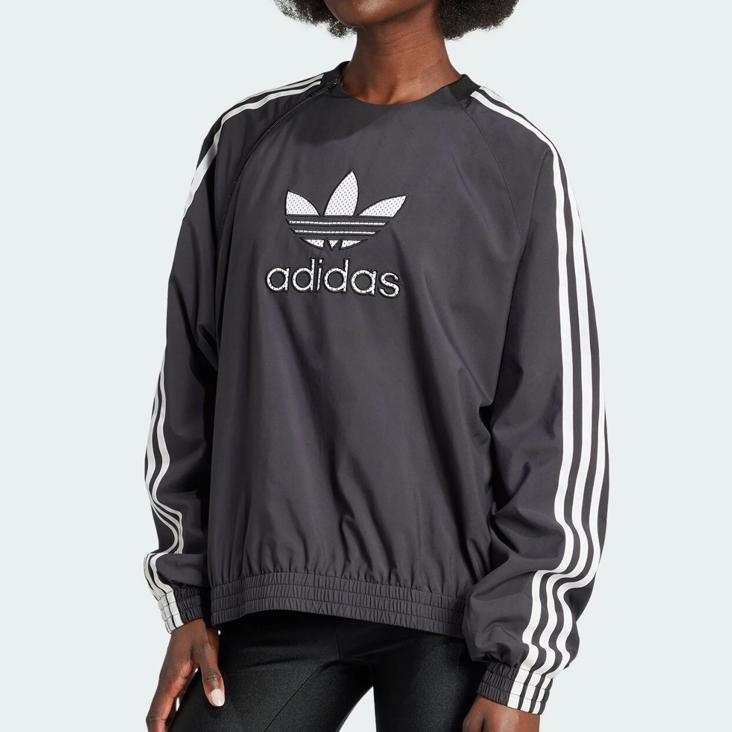 

Adidas Official Genuine Three Stripes Women's Sport Loose Hooded Sweatshirt JM9269