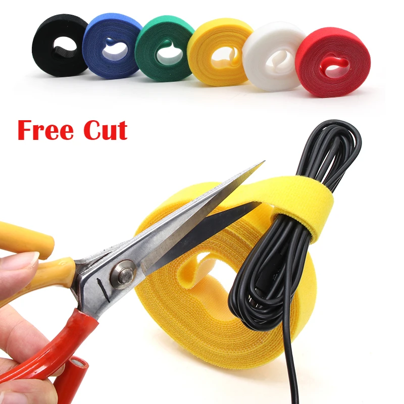 5m/roll Cable Ties Reusable Loop Bundle Self Adhesive Fastener DIY Accessories Nylon Strap Organizer Clip Wire Holder Management