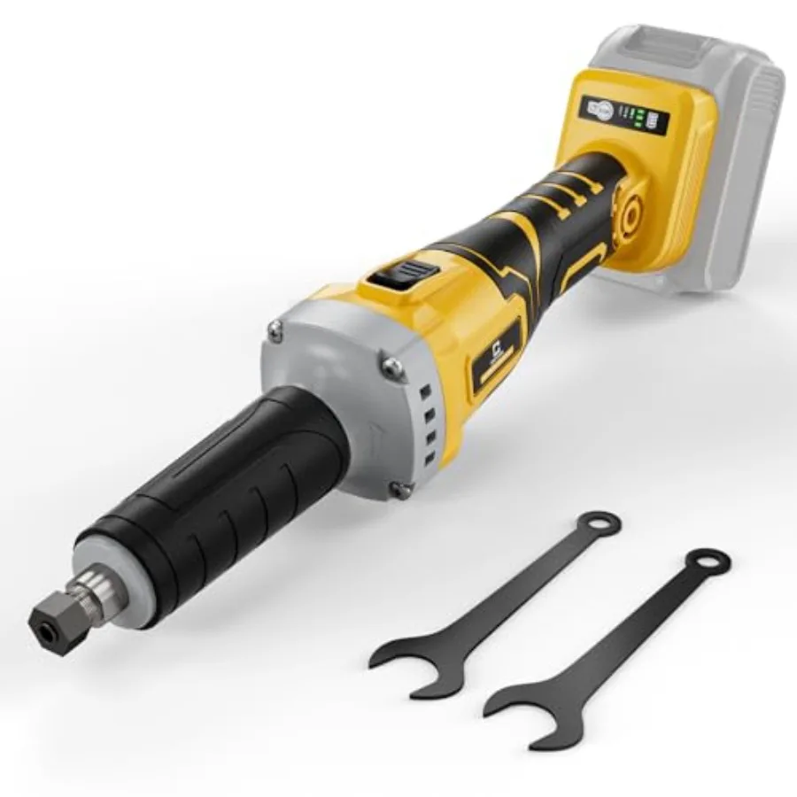 

Беспроводная угловая шлифовальная машина, совместимая с аккумулятором Dewalt 20V, три скорости, 26000 об/мин, бесщеточный двигатель, прецизионный патрон 1/4 дюйма для удаления ржавчины