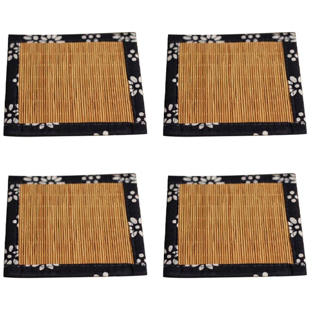 

B-Bamboo Mat Coaster Bamboo Mug Pads Rattan Coaster Cup Pad Bamboo Sushi Mat Table Coasters for Drinks Beverage Coasters