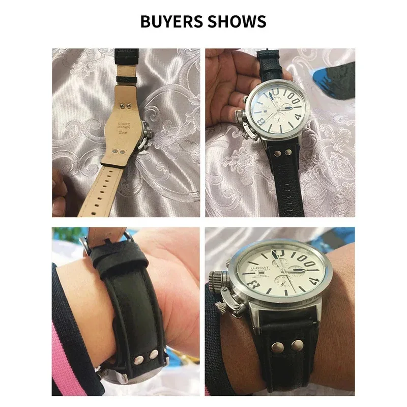 ل الأحفوري Ch3051 Ch2564 Ch2565 Ch2891 حزام الساعات سلسلة صينية حقيقية متكاملة جلد البقر مقاوم للماء لينة مريحة 22 مللي متر