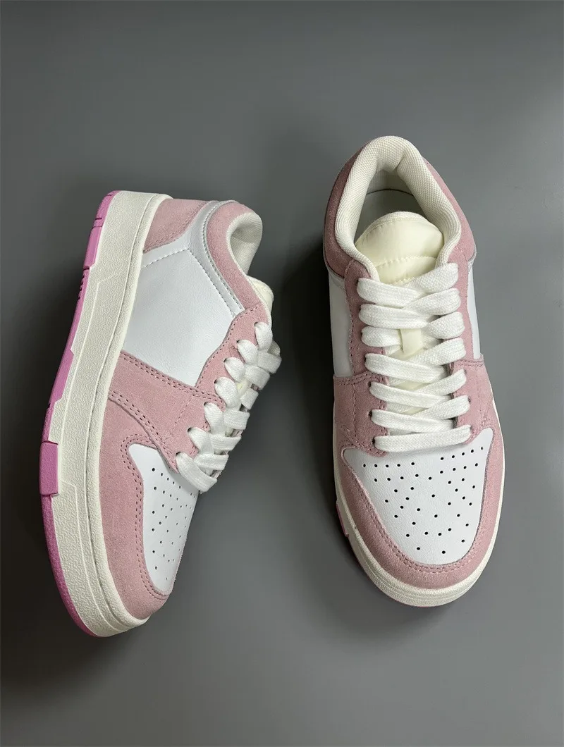 Dave&Di Vintage Sneakers Lovers Patchwork Genuine Leather Soft  Casual Flat Shoes Comfortable Women For 2024 SS