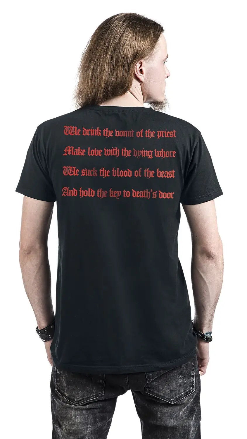 Schwarzes Metal-T-Shirt für Herren und Damen, mit Metal-Rock-Band-Motiv, aus Baumwolle, ideal für den Sommer, als Streetwear-Oberteil. – Detail 5