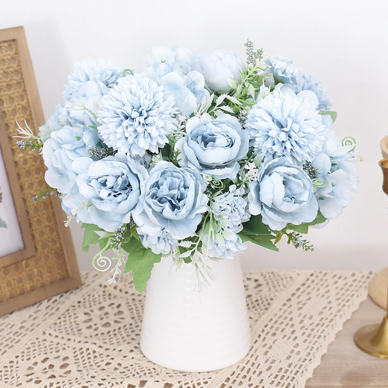 Artificial Flower Peony Hydrangea High Quality Luxury Flower Bouquet Home Table Decor Wedding Christmas Day Dandelion Decoration