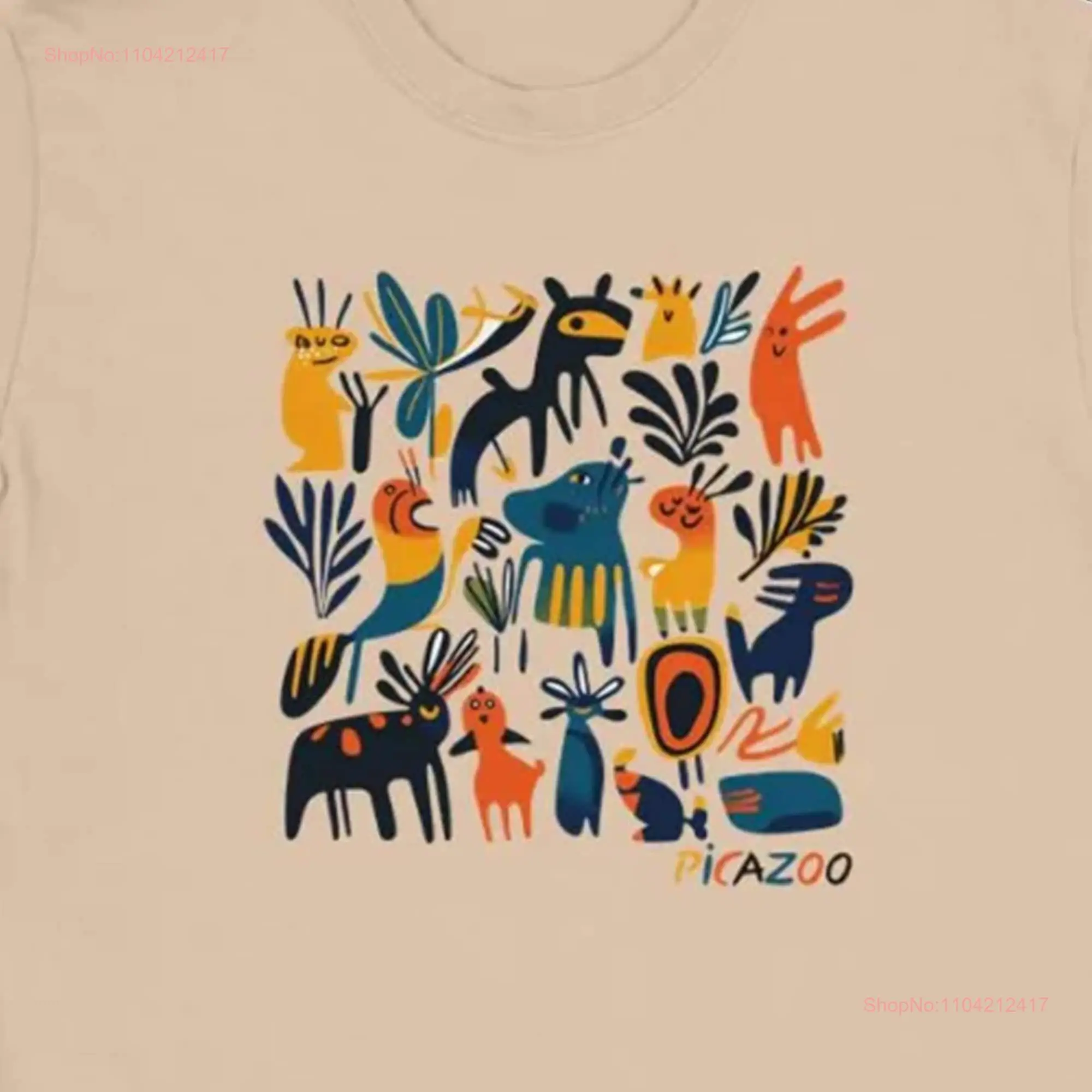 Picasso T shirt Zoo Animals Cubism Style Fun Modern Art GifT Inspired Design for Him or Her Lover Clothing