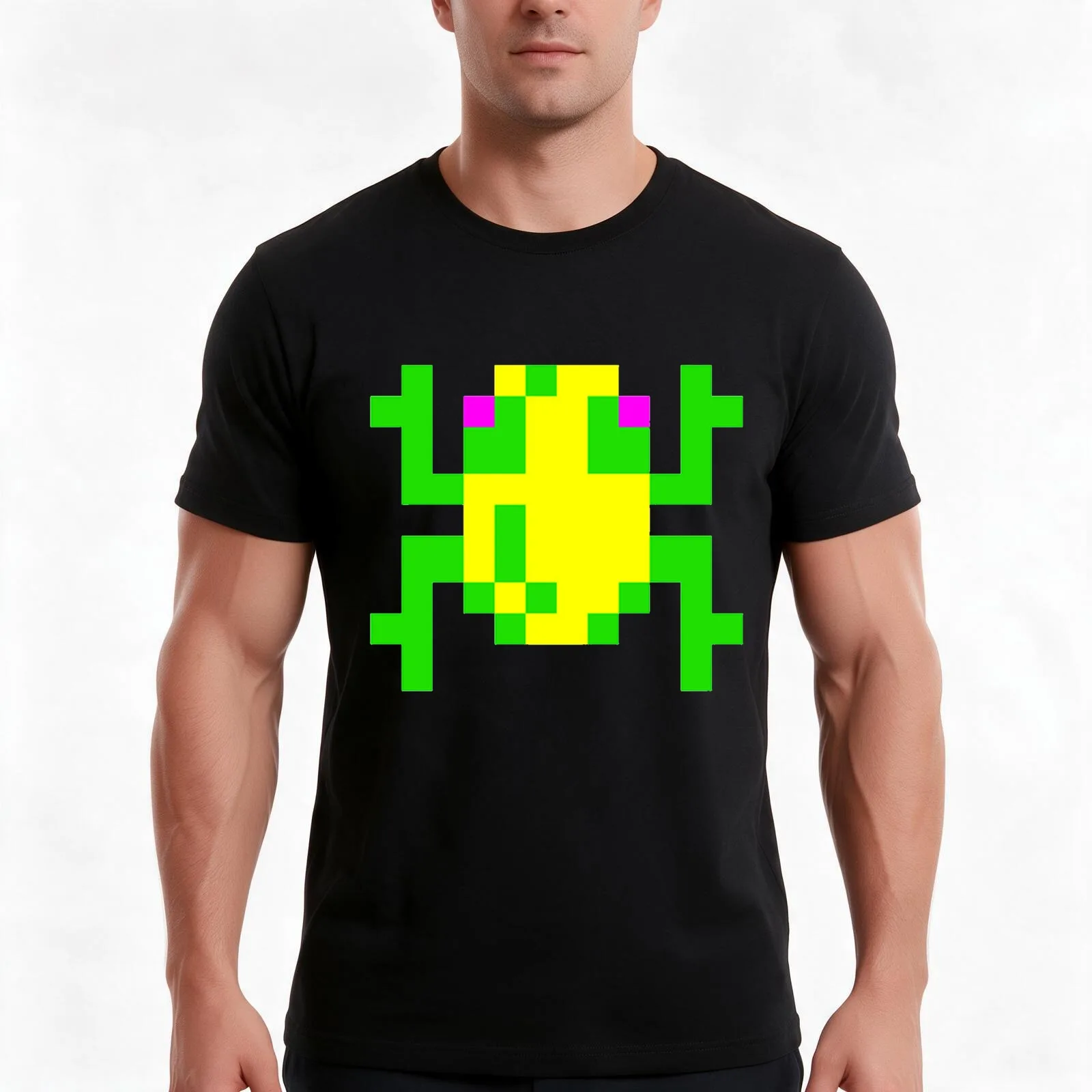 Frogger Classic Arcade Game 80s T-Shirt Summer Casual Cotton Tee Oversized Streetwear Tops Vintage Graphic Print 100% Cotton