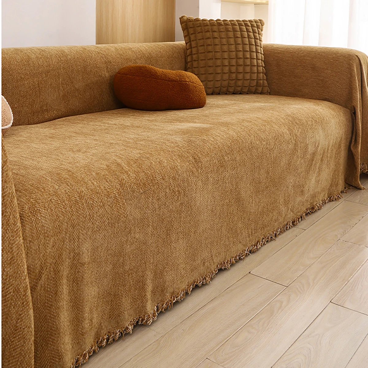 Simple Thicken Chenille Sofa Blanket Sofa Cover Cushion Ins Wind Sand Hair Towel Fashion Lunch Blanket Sofa Towel