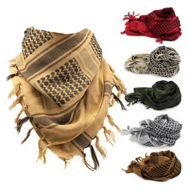 1pc Muslim Headscarf Islam Arab Cotton Head Neck Wrap For Men Windproof And Sandproof Neck Sleeve Tactical Desert Hijab Scarf