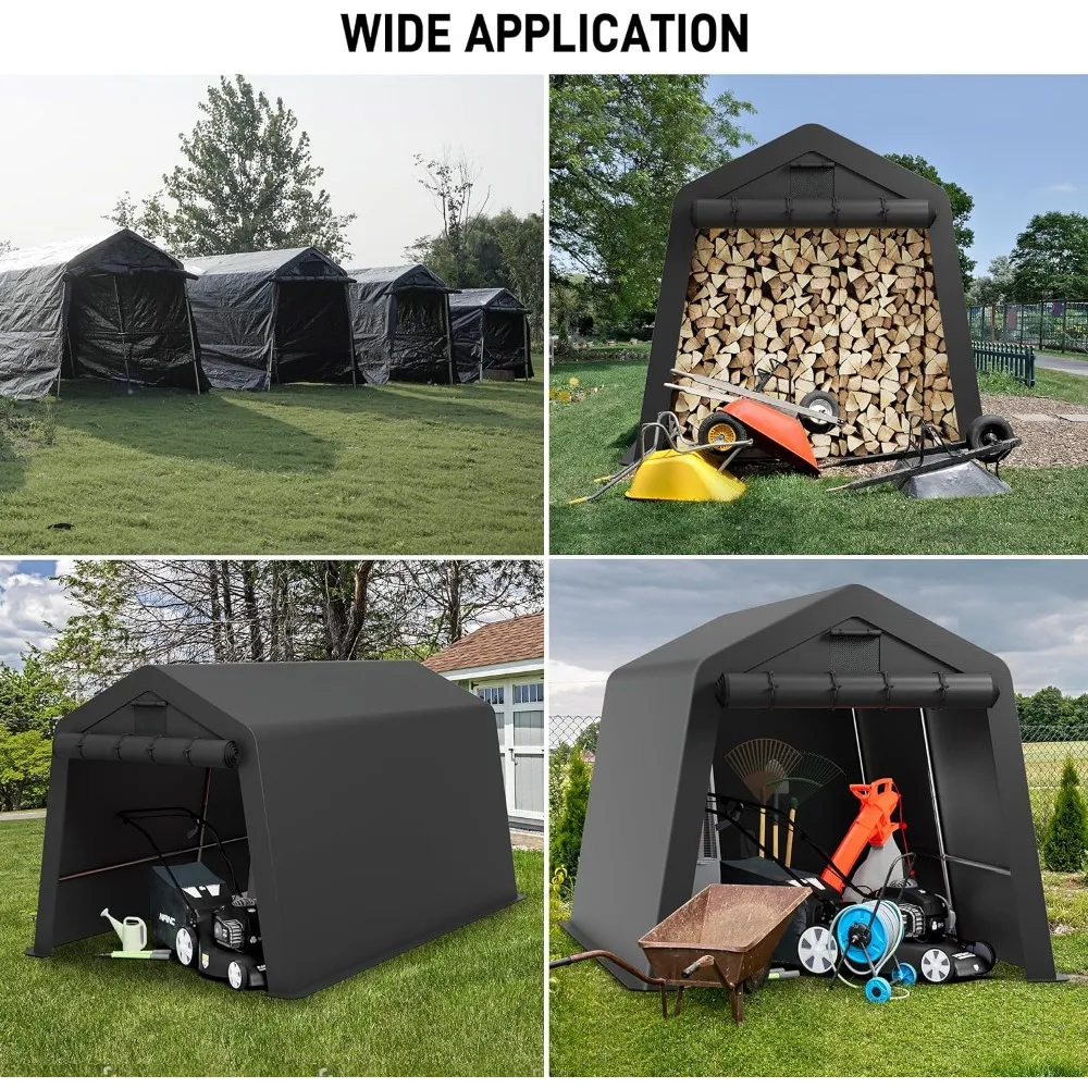 7x12ft Portable Shed Outdoor Storage Shelter Home Garden Accsesories 10 Year UV Resistant Carport and Garden Tools Bikes Sheds