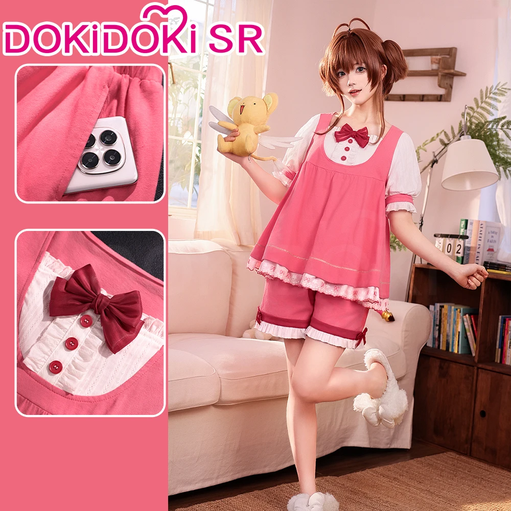 

2026new Kinomoto Sakura Pajamas Cosplay Costume Anime Card Captor Sakura Cute Pink Dress Shorts Christmas Homewear Carnival Suit
