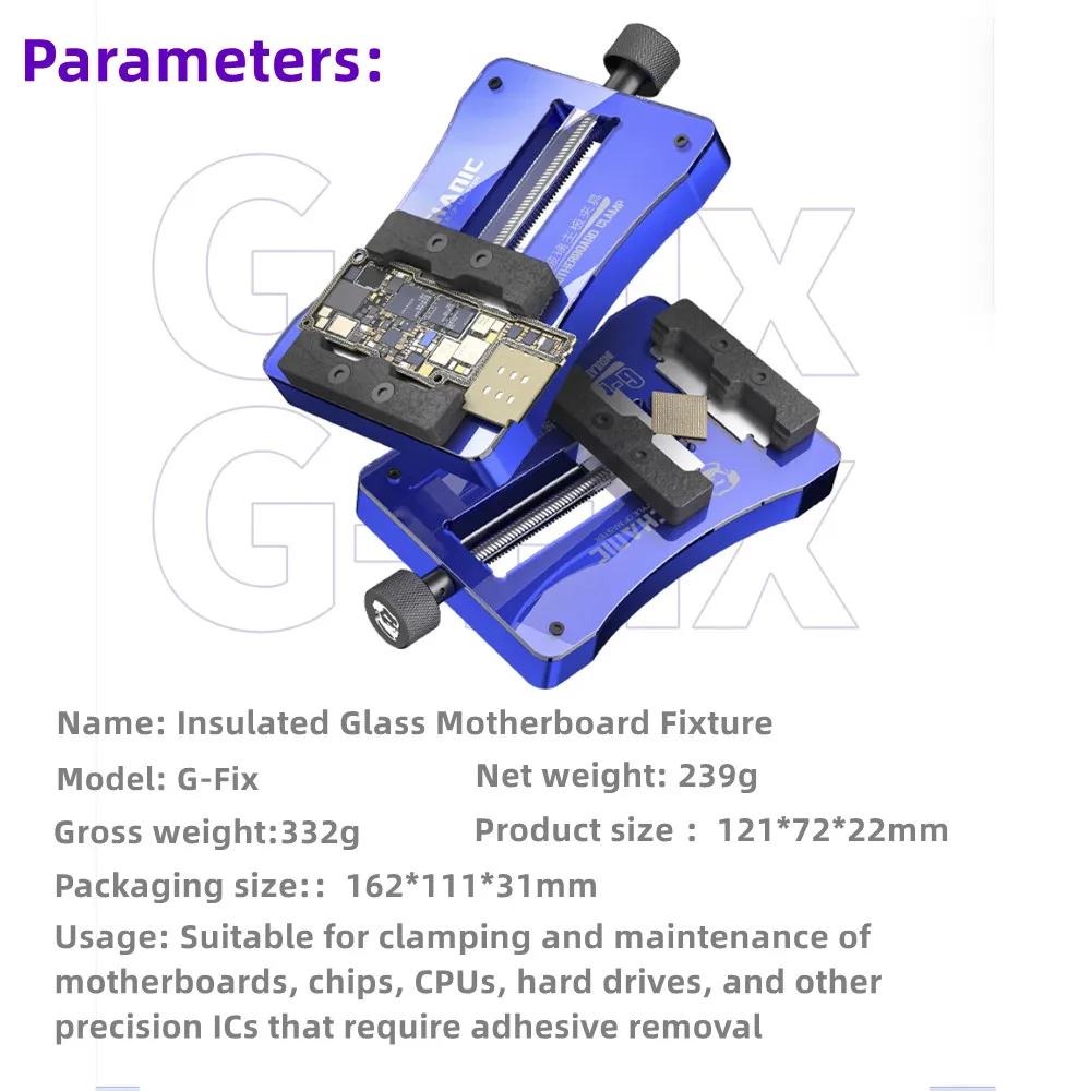 Mecânico g-fix mini chip de fixação universal placa-mãe dispositivo elétrico trabalho com microscópio chip do telefone móvel ic plantio reparação estanho