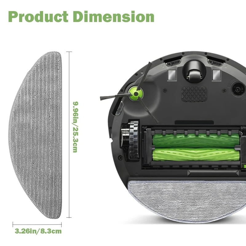 Spare Parts Mop Pads Compatible For Irobot Roomba Combo I5,I5+,J5,J5+ Vacuum Cleaner, Washable & Reusable Cleaning 5Pcs
